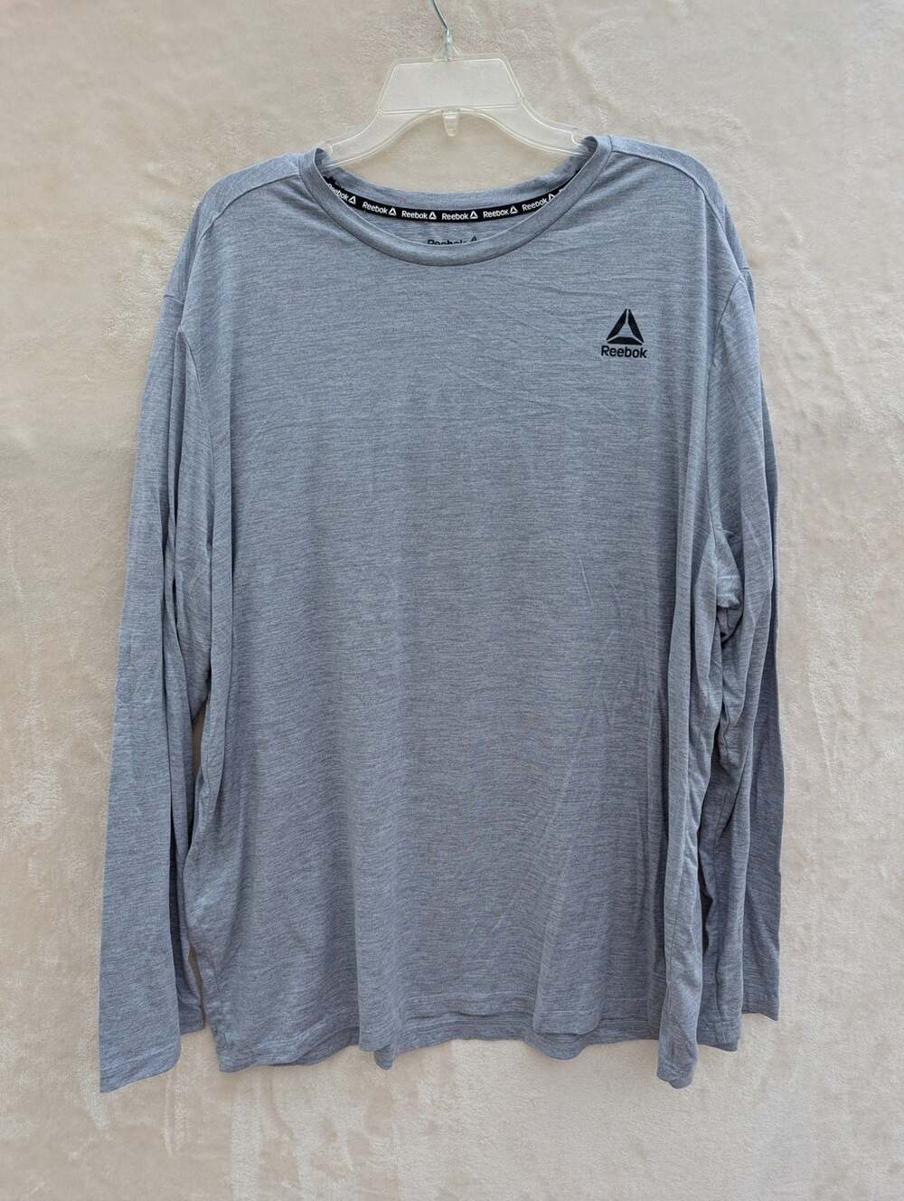 Reebok Men's Gray Long Sleeve Performance Activewear Tee Size 2XL
